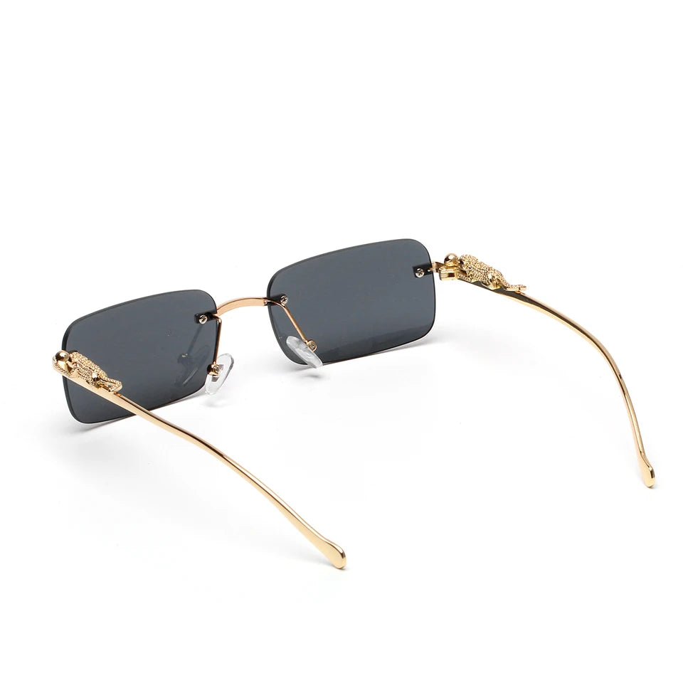 Ruiao rimless sunglasses UV400 fashion square metal glasses for men women designer man's brand sun glasses shades for outdoor
